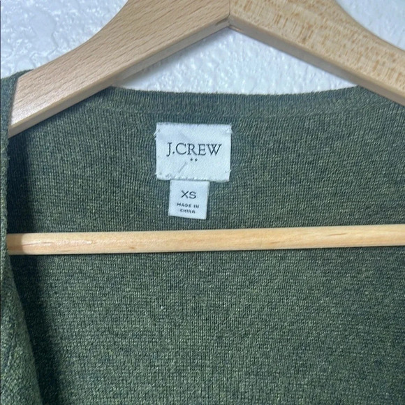 Olive Green Open Front Cardigan Sweater - Picture 2 of 5